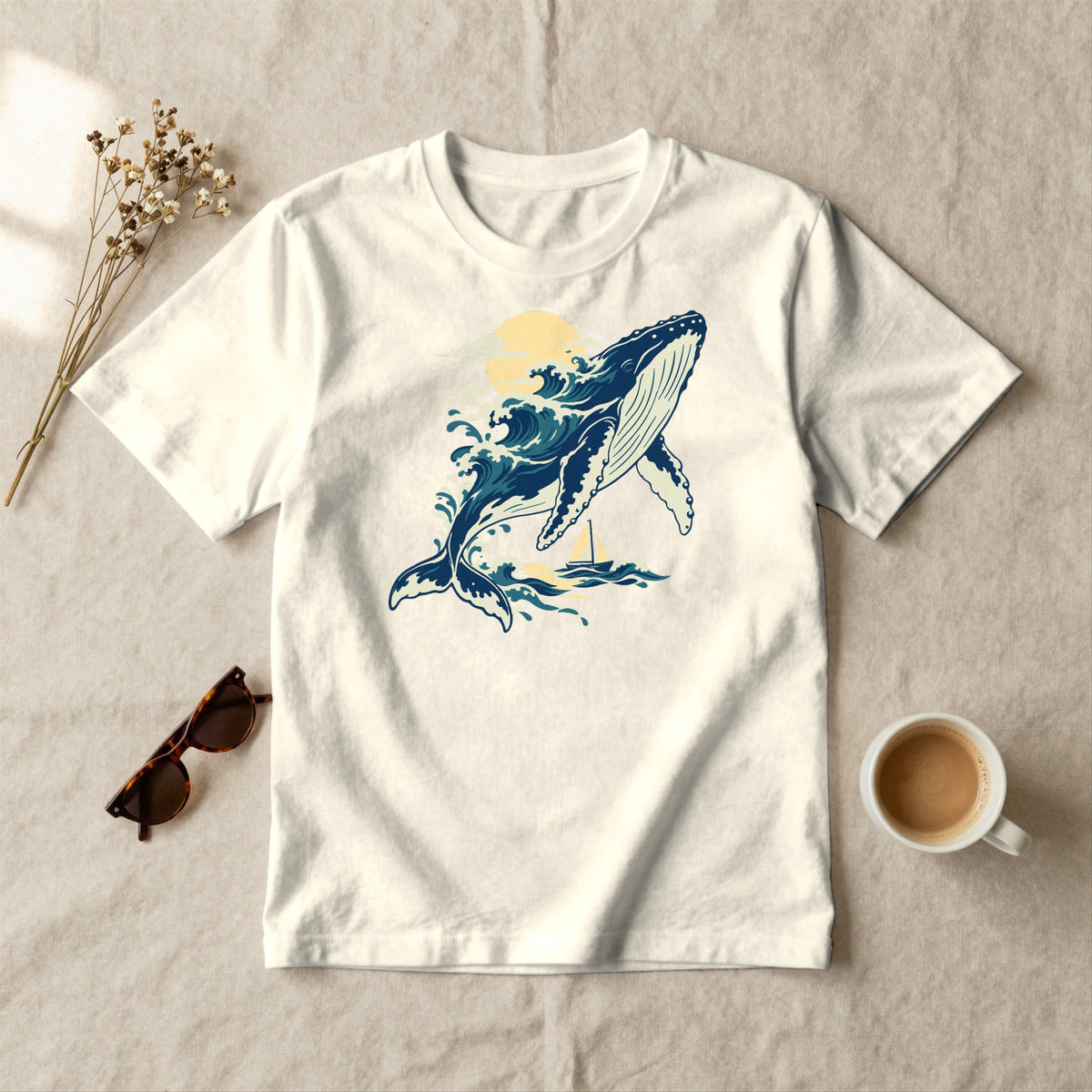 Breaching Humpback - styled flat lay · ivory