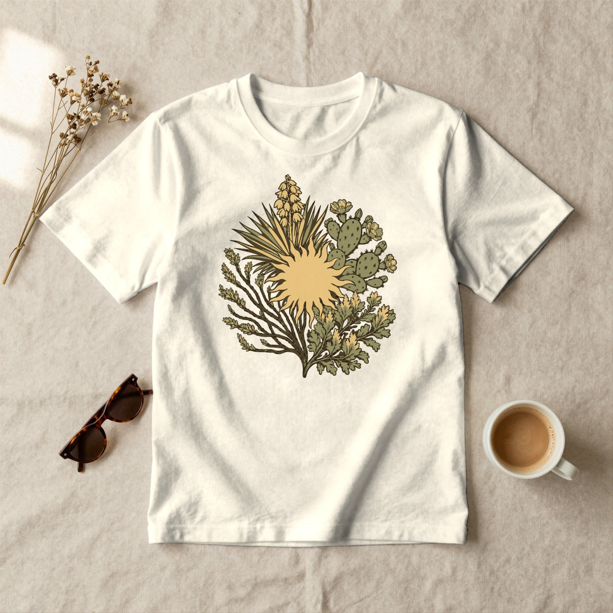 Desert Sun Botanical - styled flat lay · ivory
