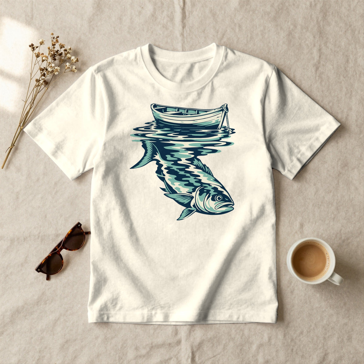 Rowboat Reflection - styled flat lay · ivory