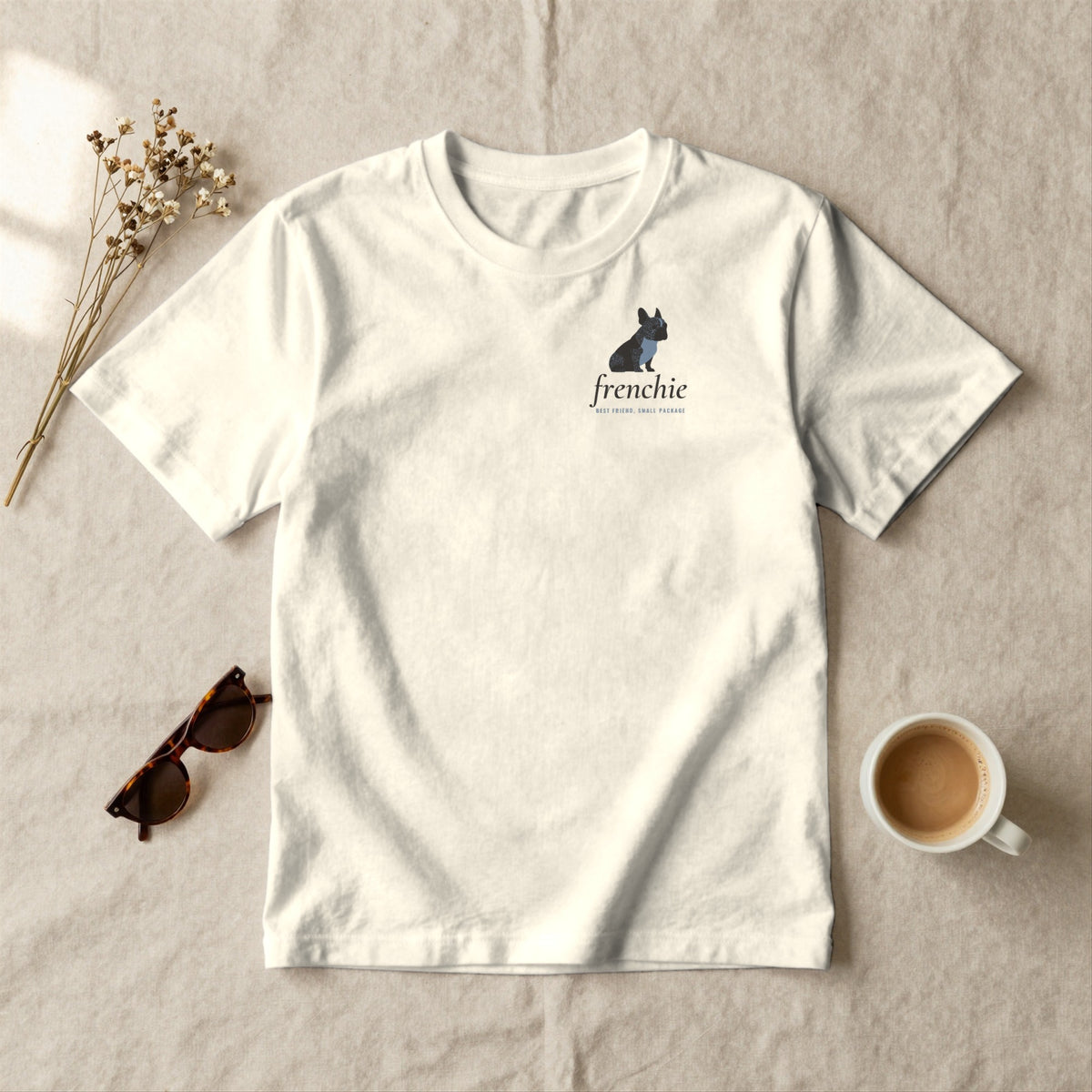 Frenchie - styled flat lay · ivory