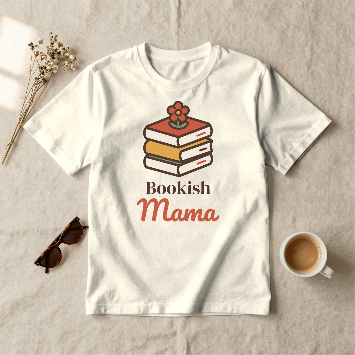 Bookish Mama - styled flat lay · ivory