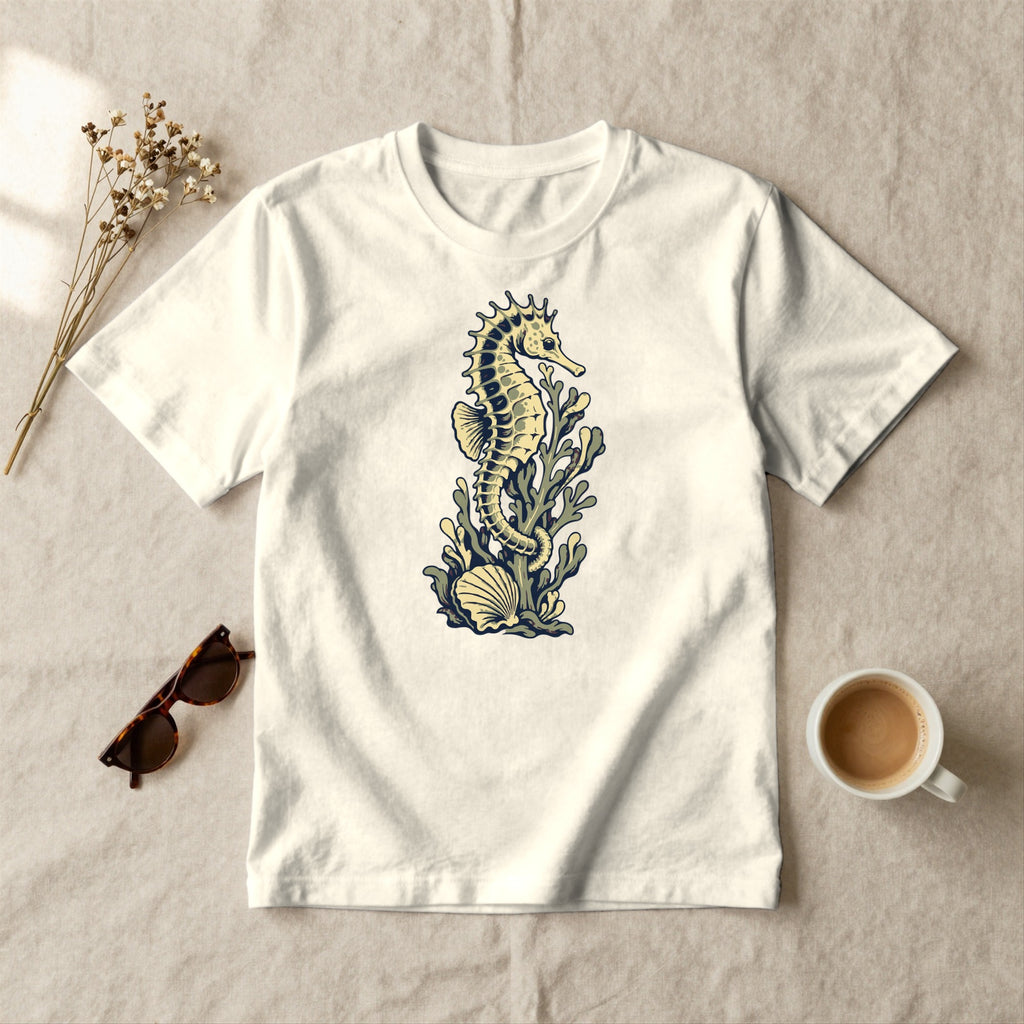Seahorse and Kelp - styled flat lay · ivory