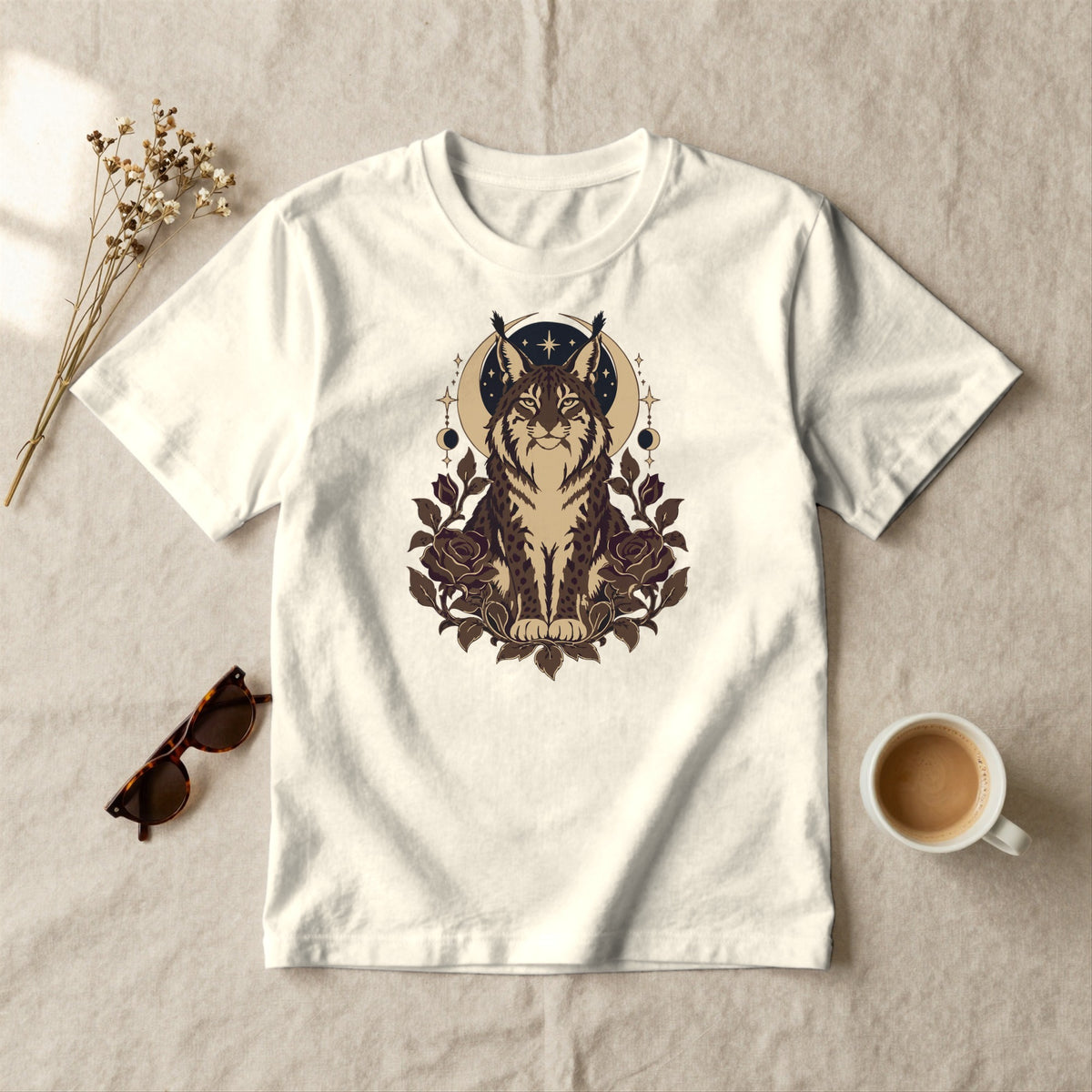 Moon Lynx - styled flat lay · ivory