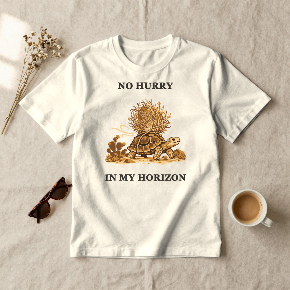 No Hurry in My Horizon - styled flat lay · ivory