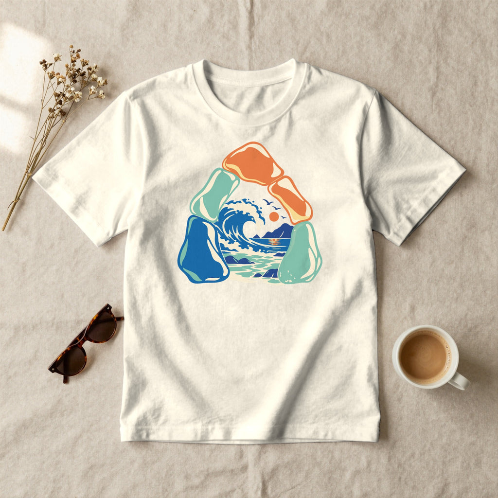 Sea Glass Wave - styled flat lay · ivory