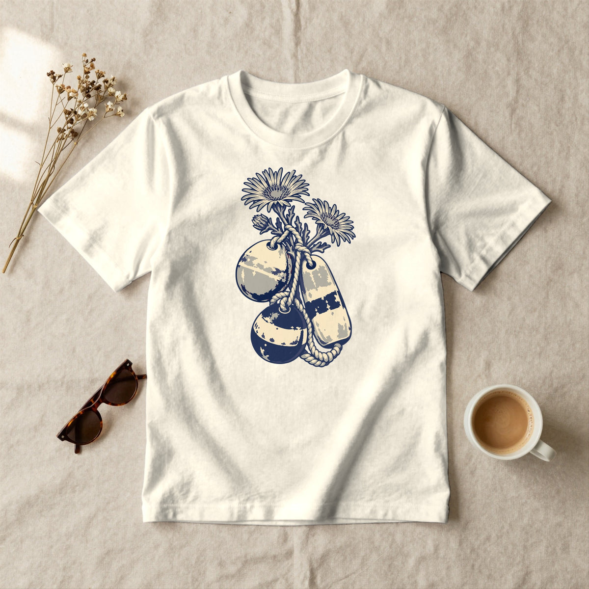 Buoys and Wildflowers - styled flat lay · ivory