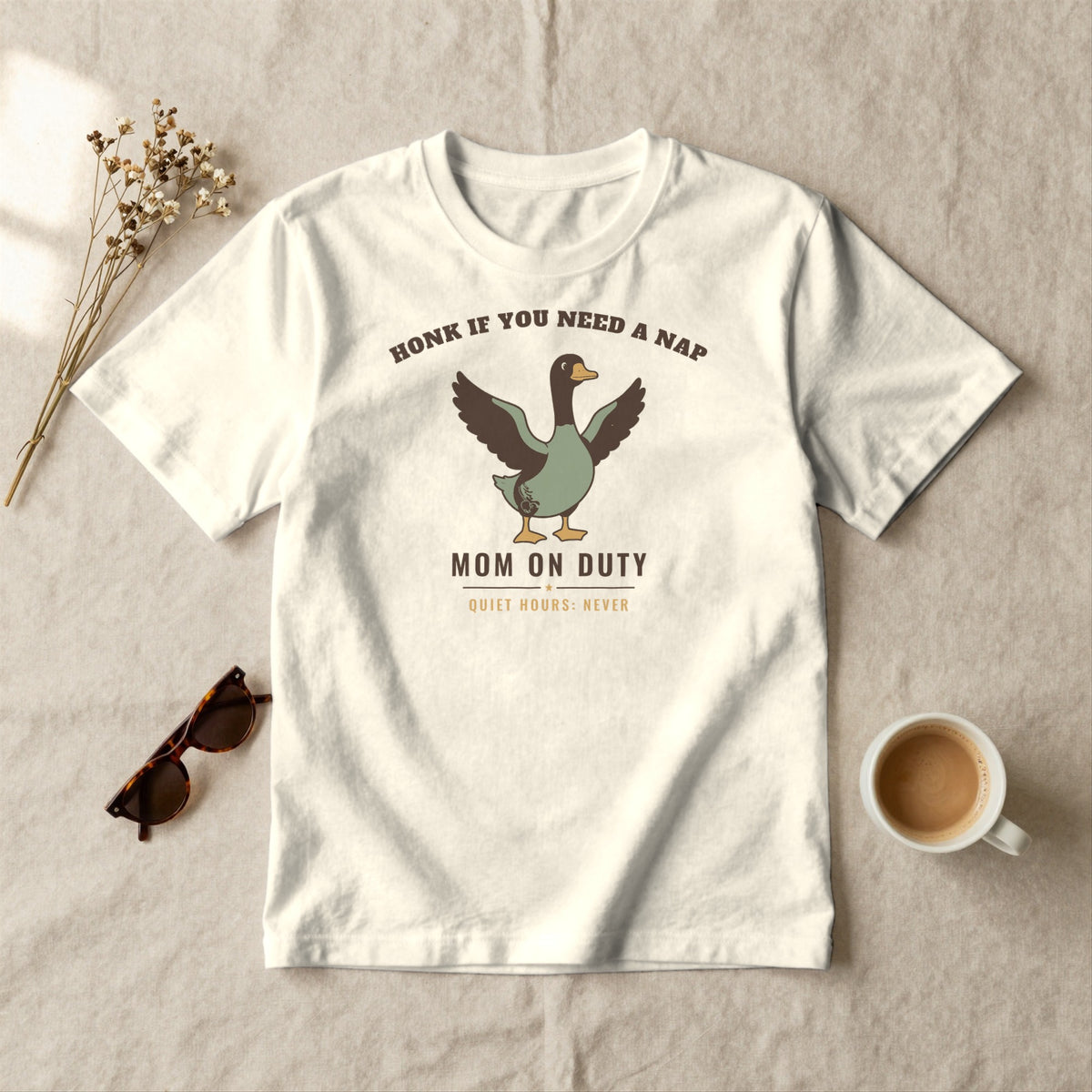 Honk if You Need a Nap - styled flat lay · ivory