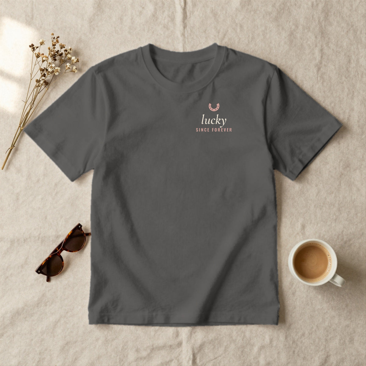 Lucky - styled flat lay · pepper