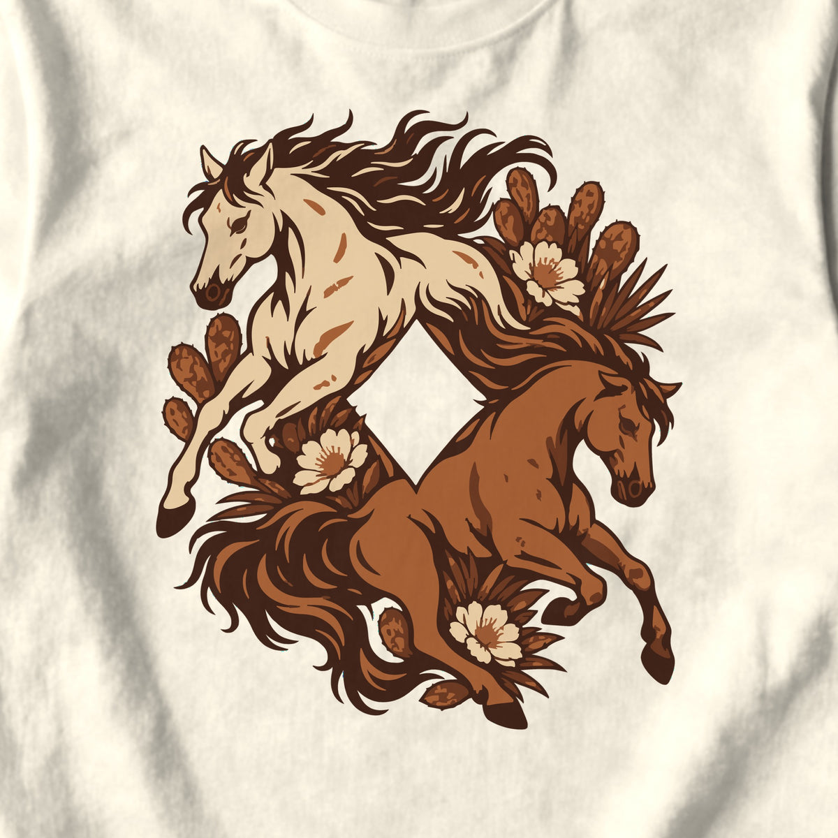 Wild Horses Running - design close-up · ivory