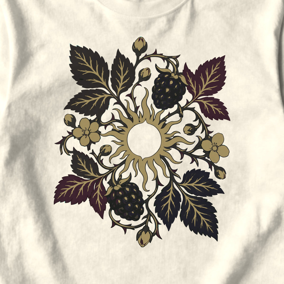 Blackberry Sun - design close-up · ivory