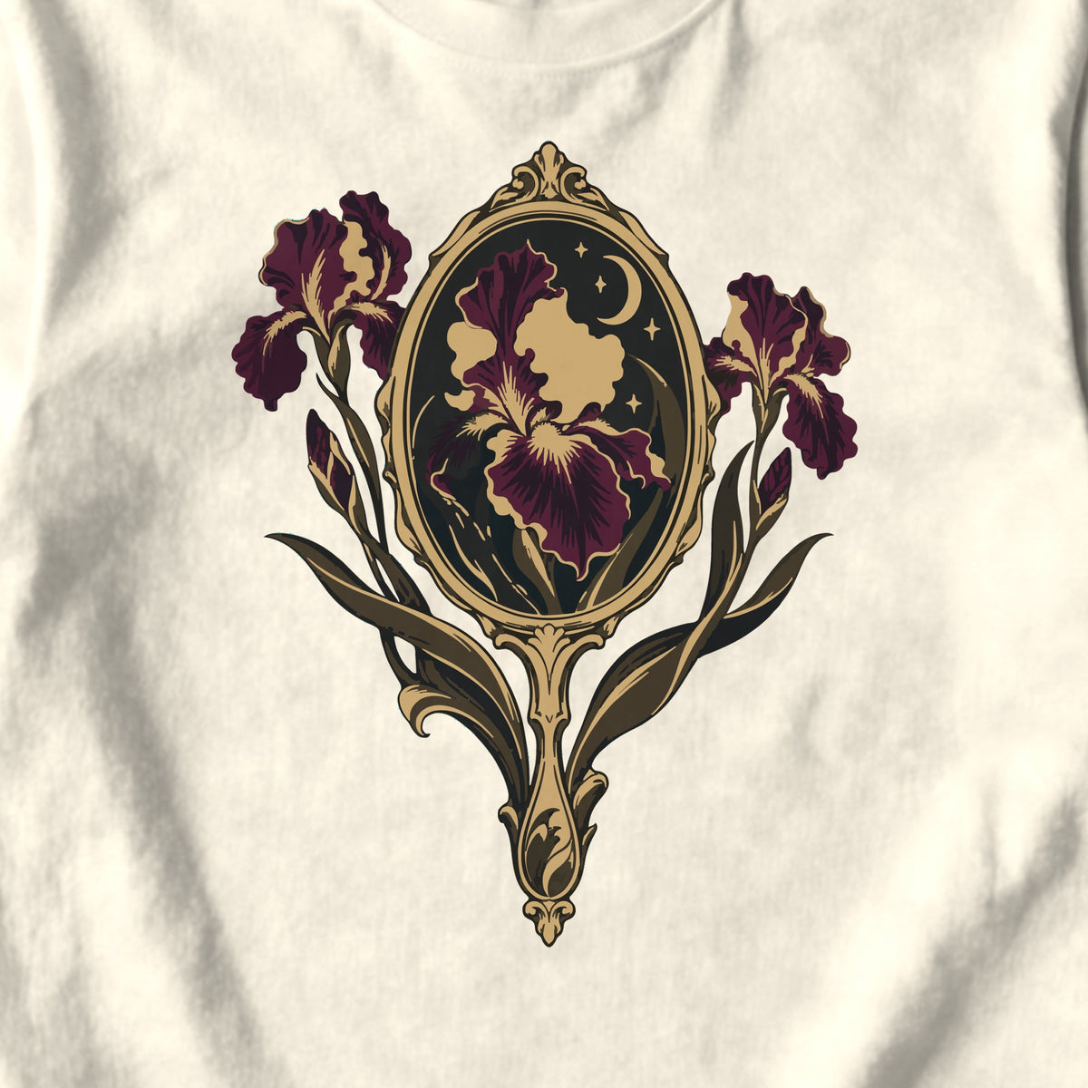 Iris Mirror - design close-up · ivory