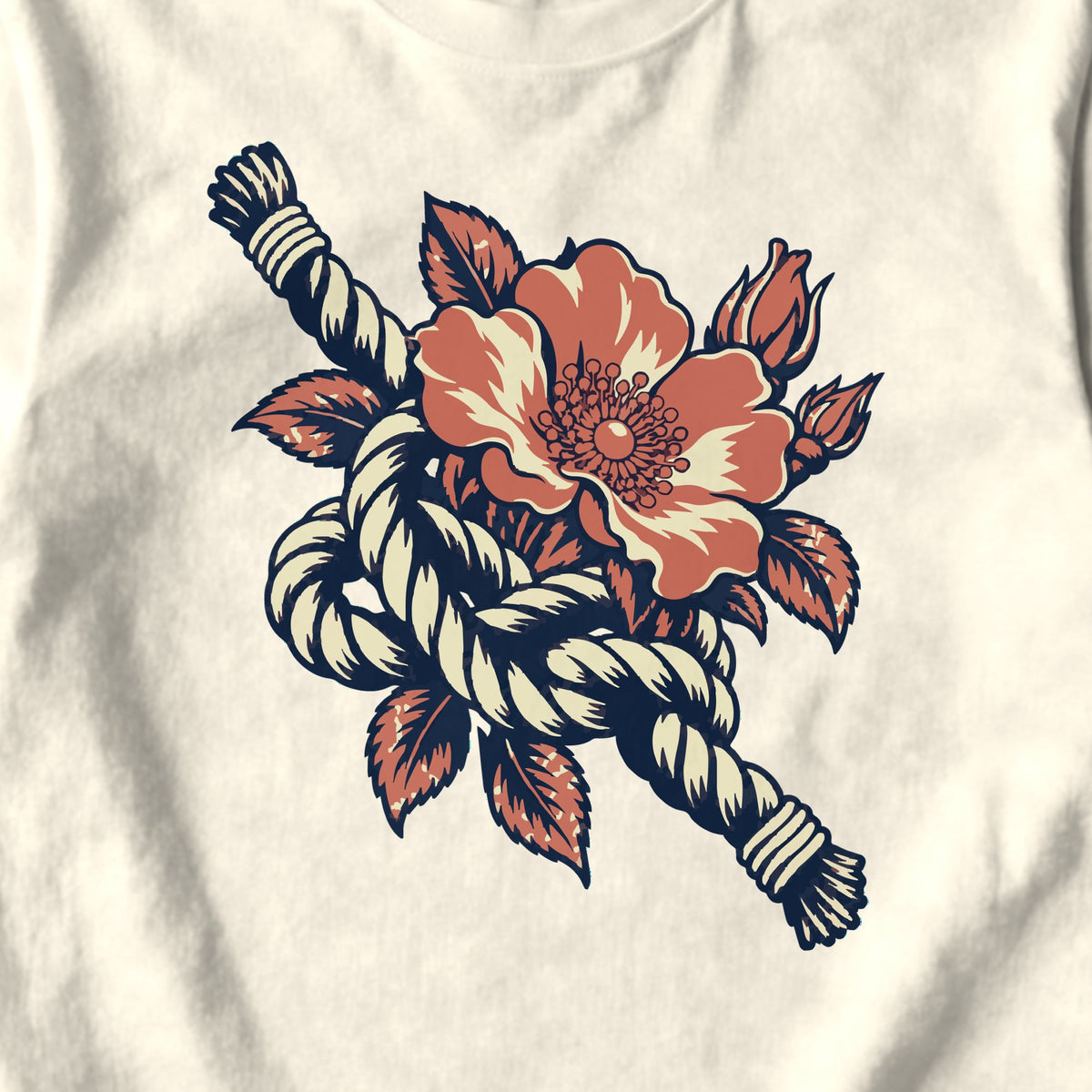 Sailor's Knot Rose - design close-up · ivory