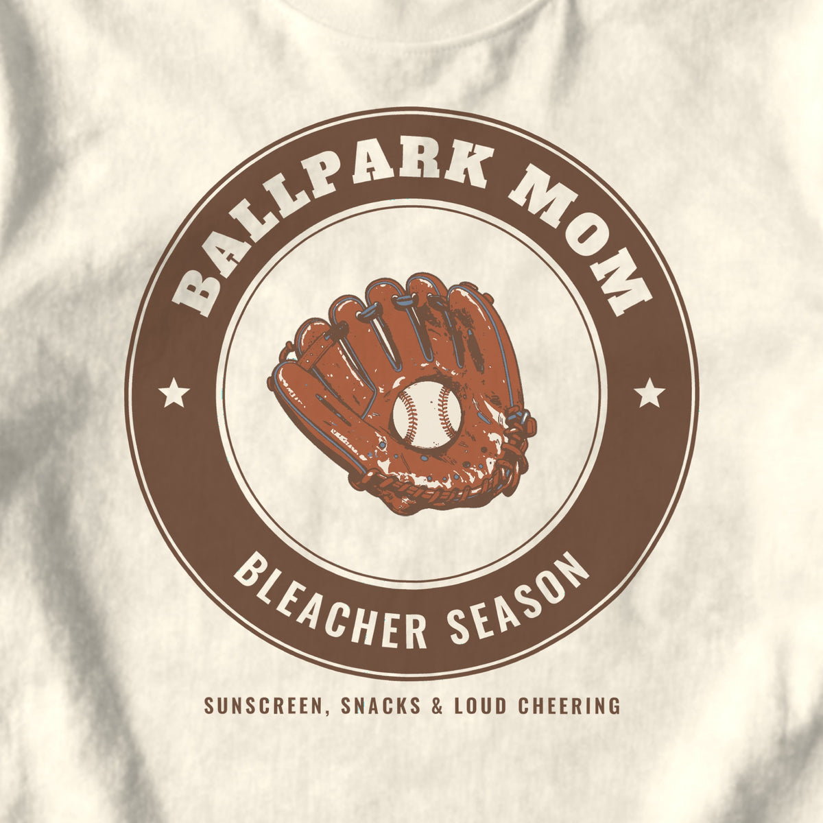 Ballpark Mom - design close-up · ivory
