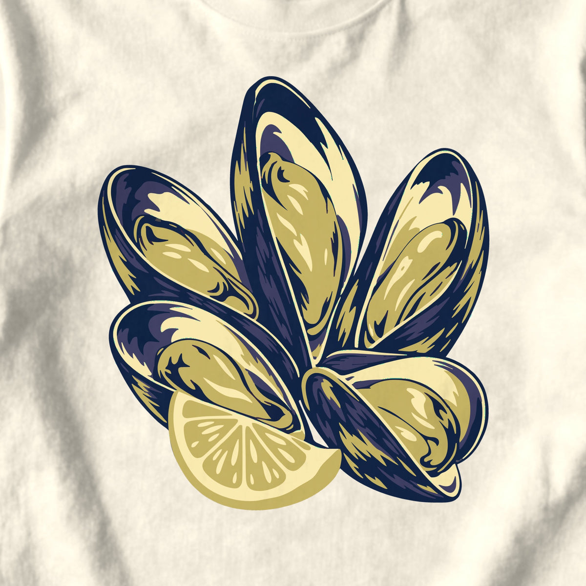 Mussels and Lemon - design close-up · ivory
