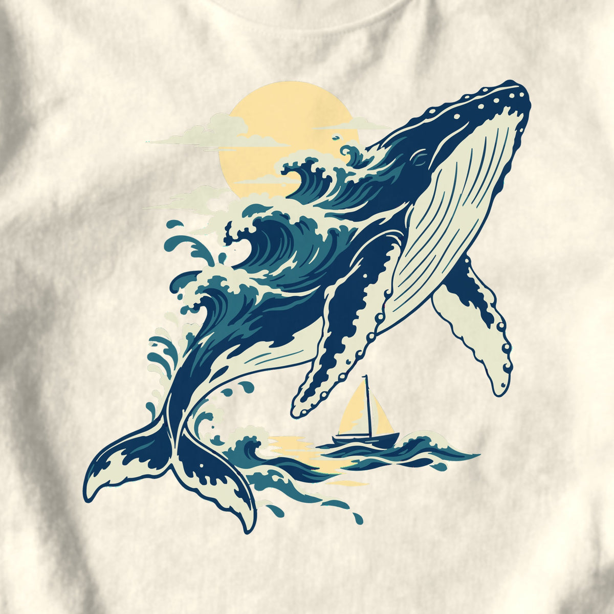 Breaching Humpback - design close-up · ivory
