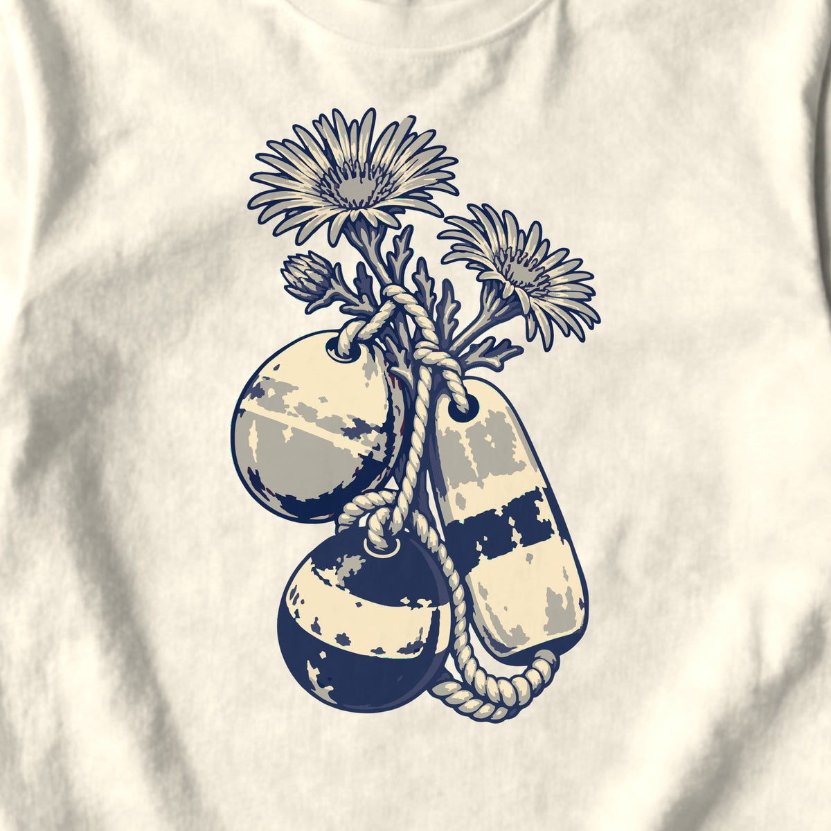 Buoys and Wildflowers - design close-up · ivory