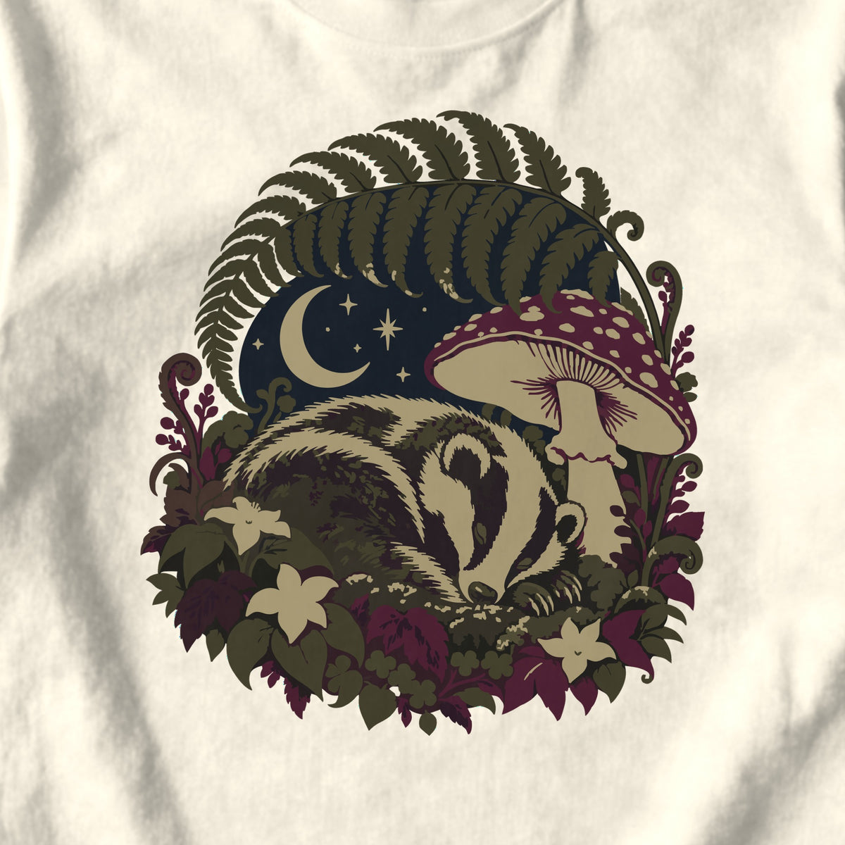 Sleeping Badger - design close-up · ivory