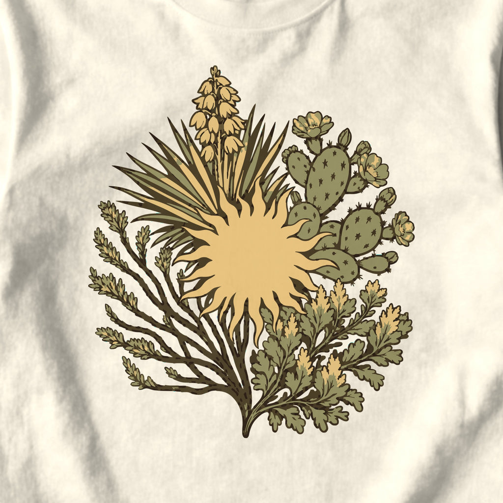 Desert Sun Botanical - design close-up · ivory