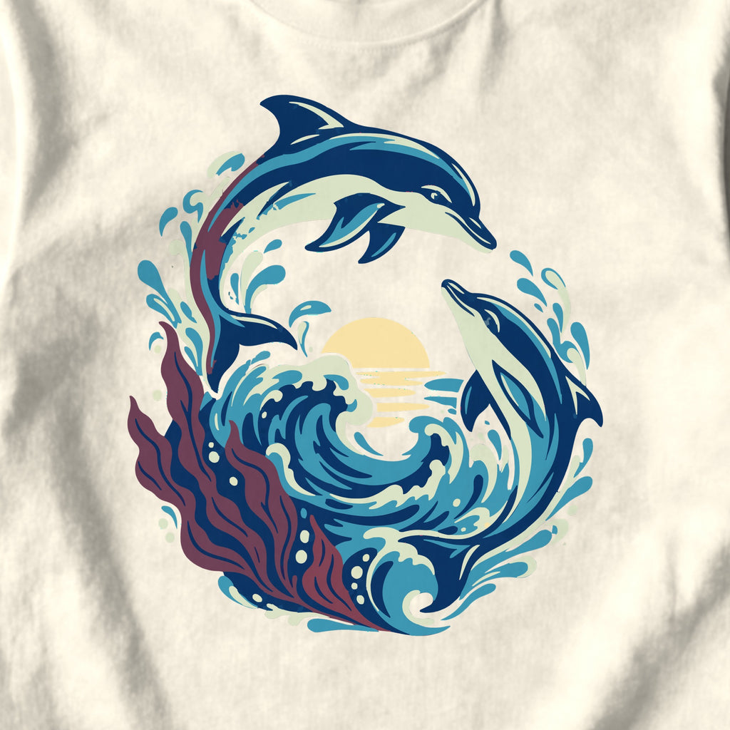 Dolphin Wave - design close-up · ivory