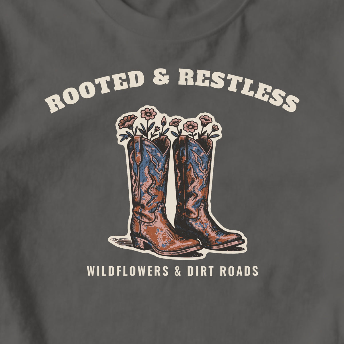 Rooted & Restless - design close-up · pepper