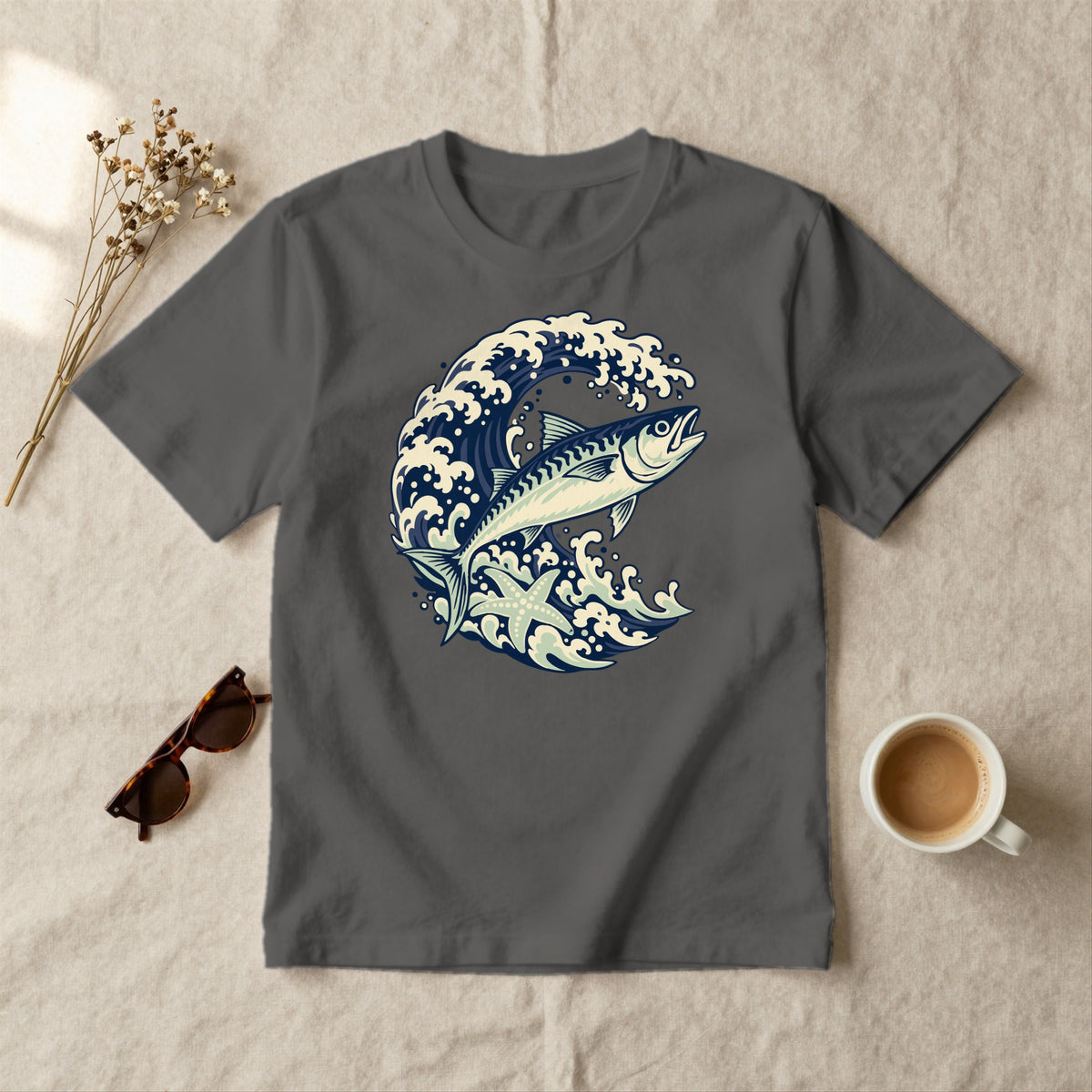 Mackerel Wave - styled flat lay · pepper