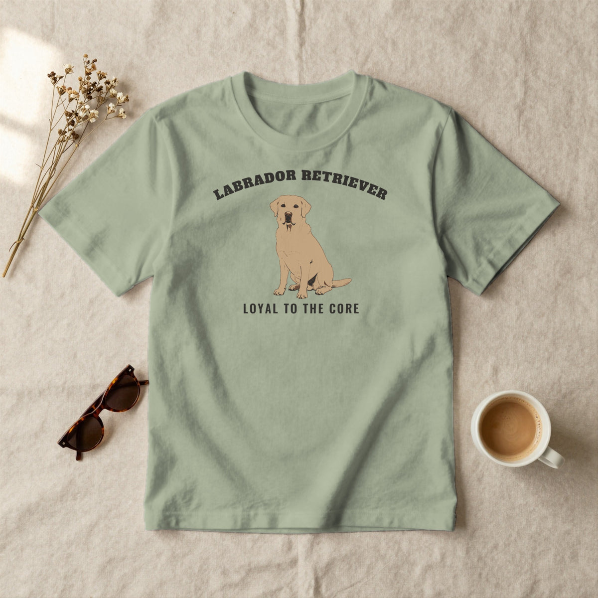 Labrador Retriever - styled flat lay · sage
