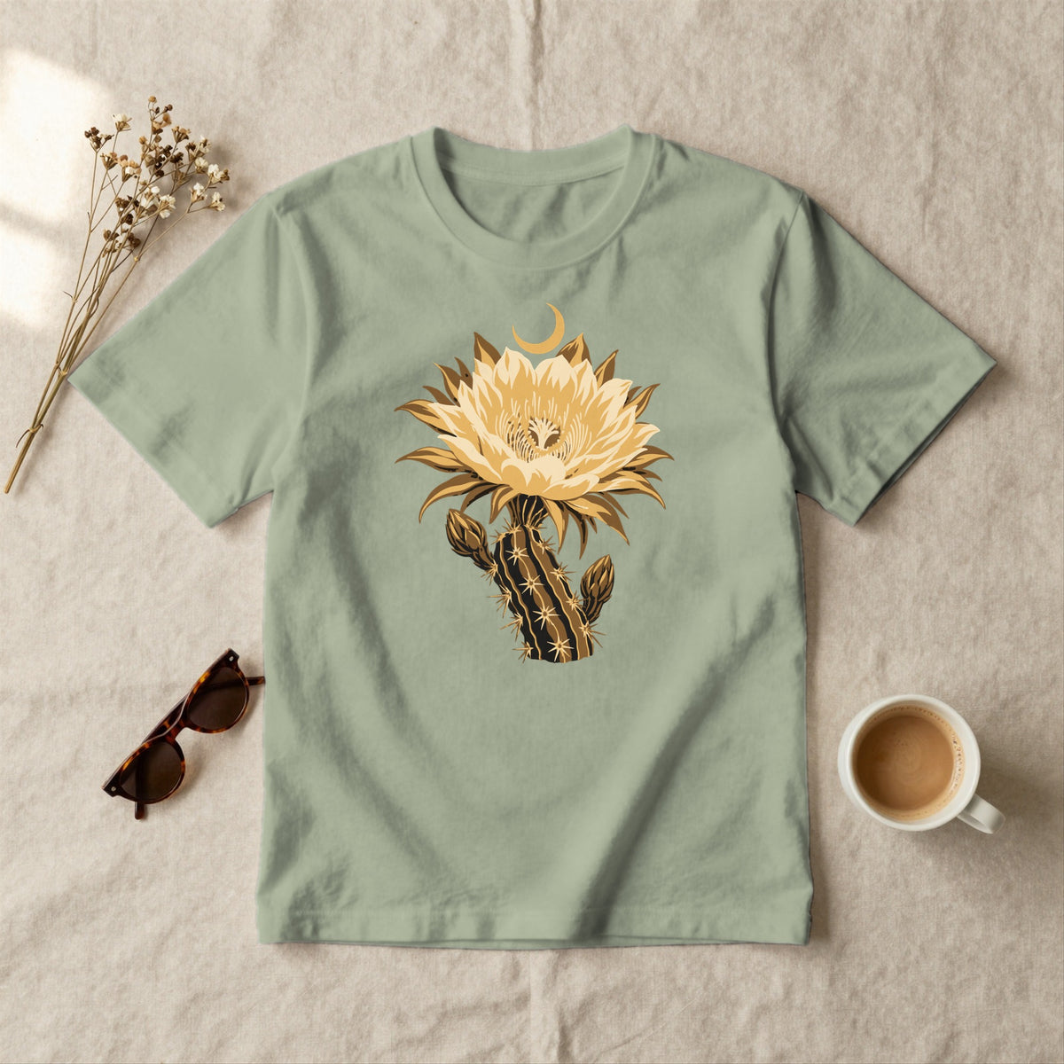 Night-Blooming Cactus - styled flat lay · sage
