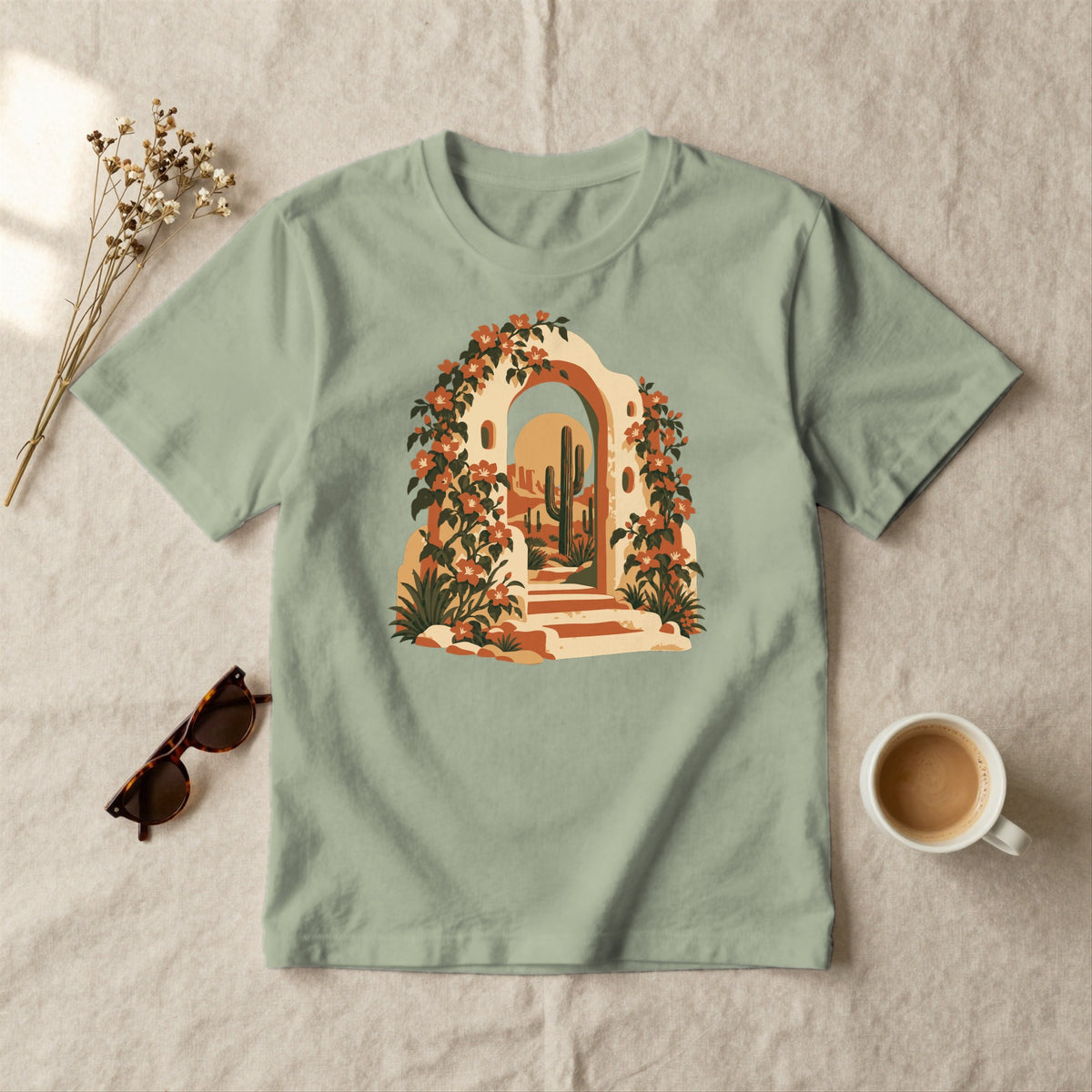 Desert Archway Garden - styled flat lay · sage
