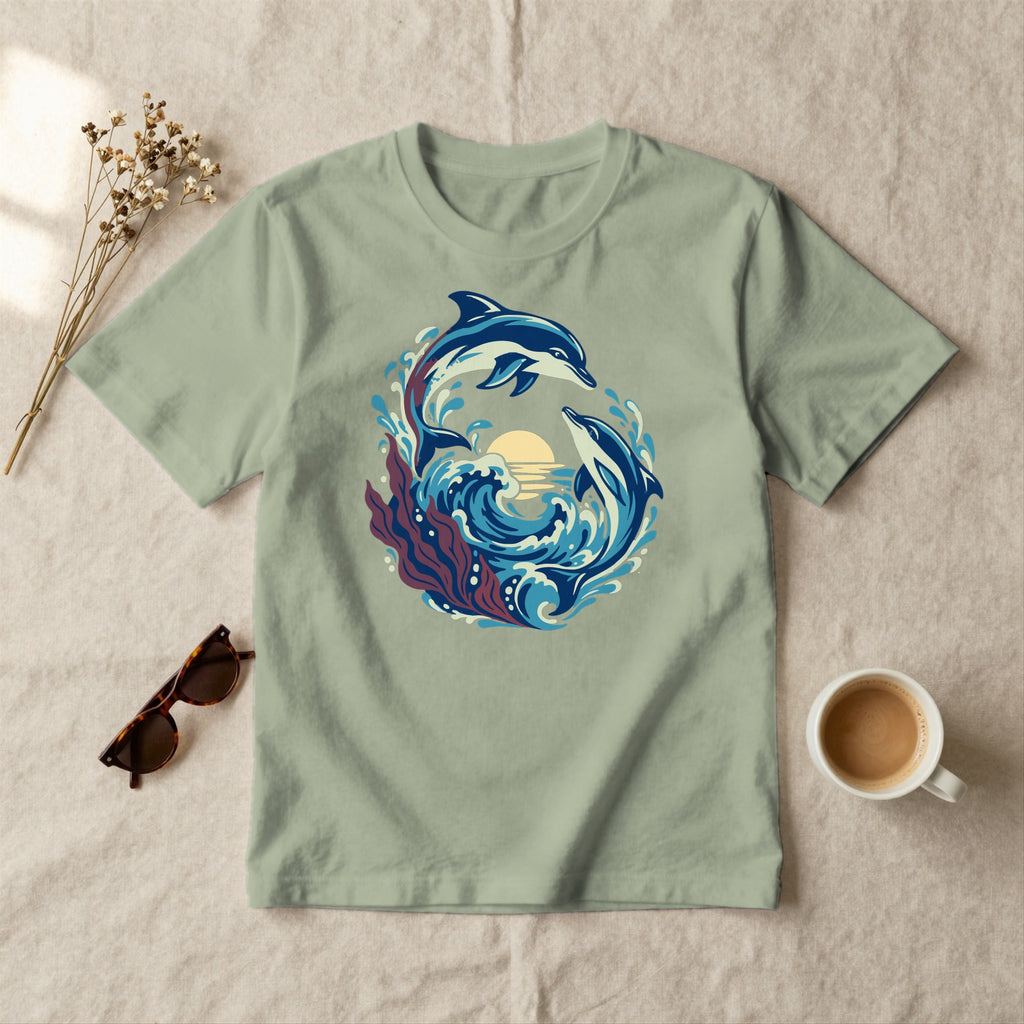 Dolphin Wave - styled flat lay · sage