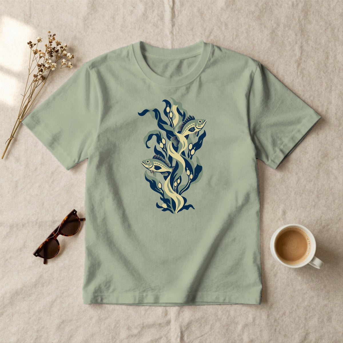 Kelp Forest Fish - styled flat lay · sage