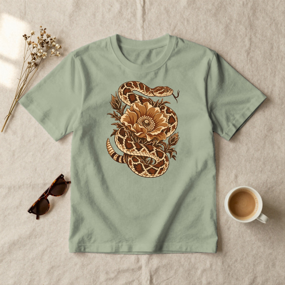 Rattlesnake Bloom - styled flat lay · sage