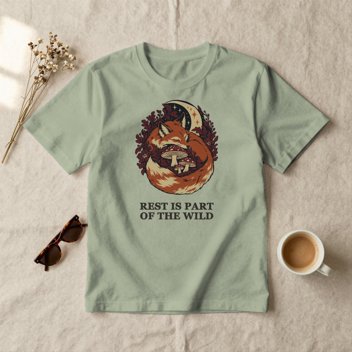 Rest Is Part of the Wild - styled flat lay · sage