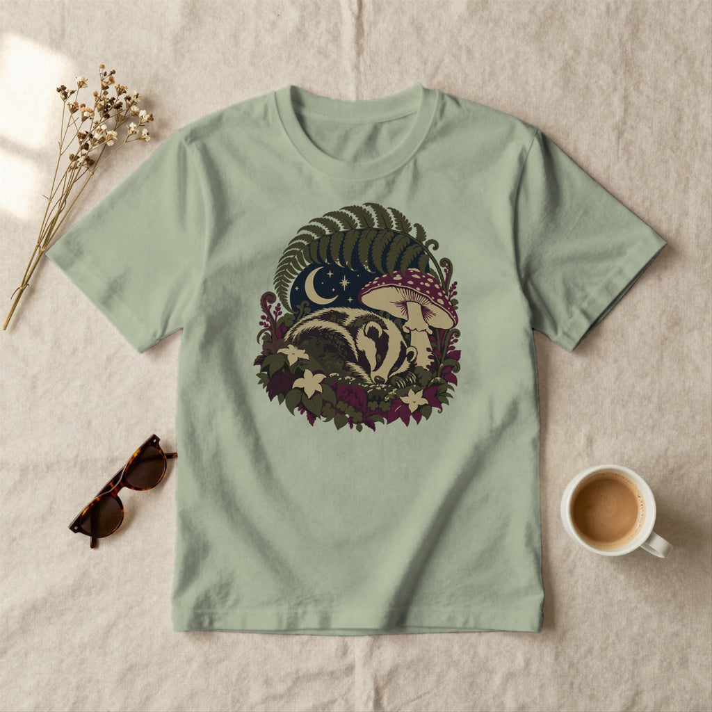 Sleeping Badger - styled flat lay · sage