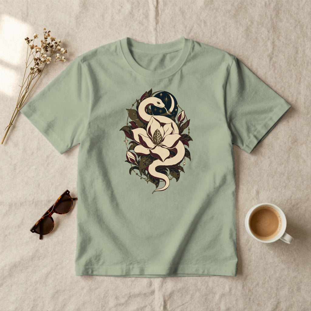 Serpent and Magnolia - styled flat lay · sage