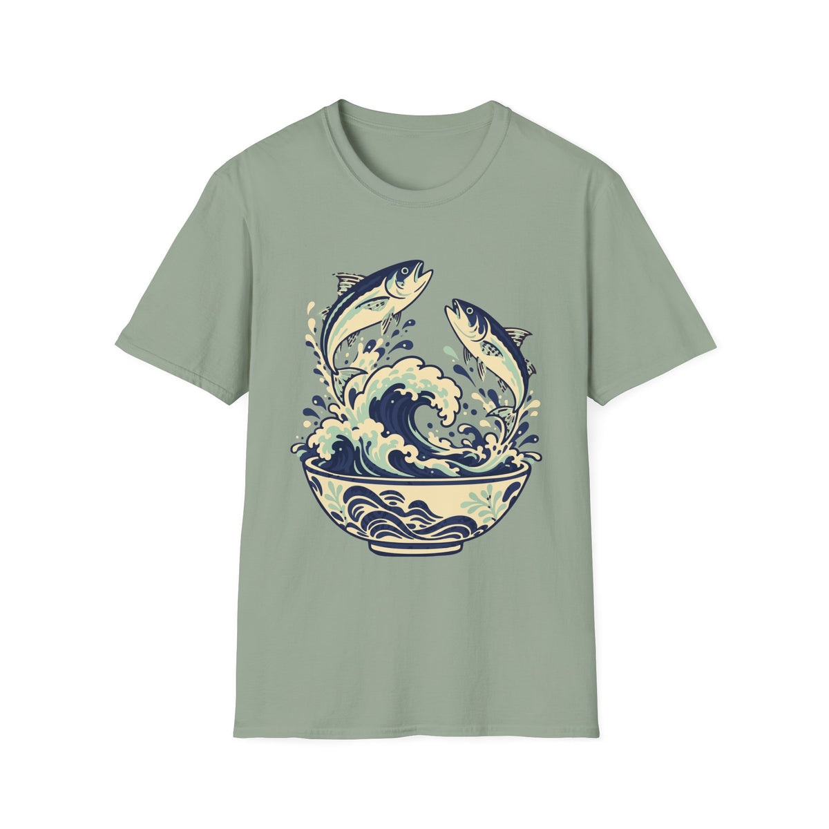 Leaping Fish Wave Bowl Tee – Everyday Softstyle