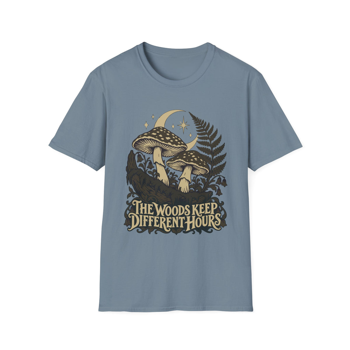 The Woods Keep Different Hours Tee – Everyday Softstyle