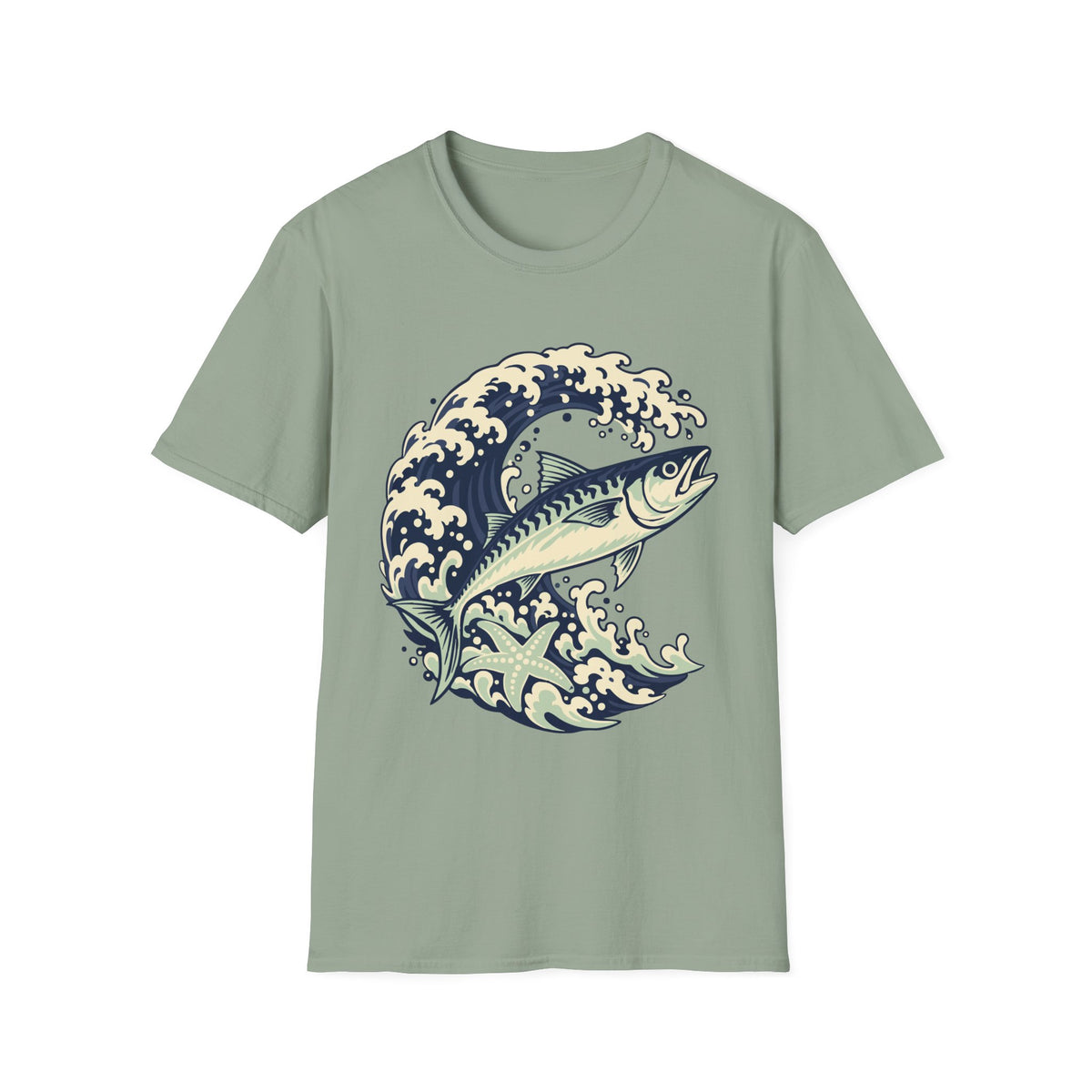 Mackerel Wave Tee – Everyday Softstyle