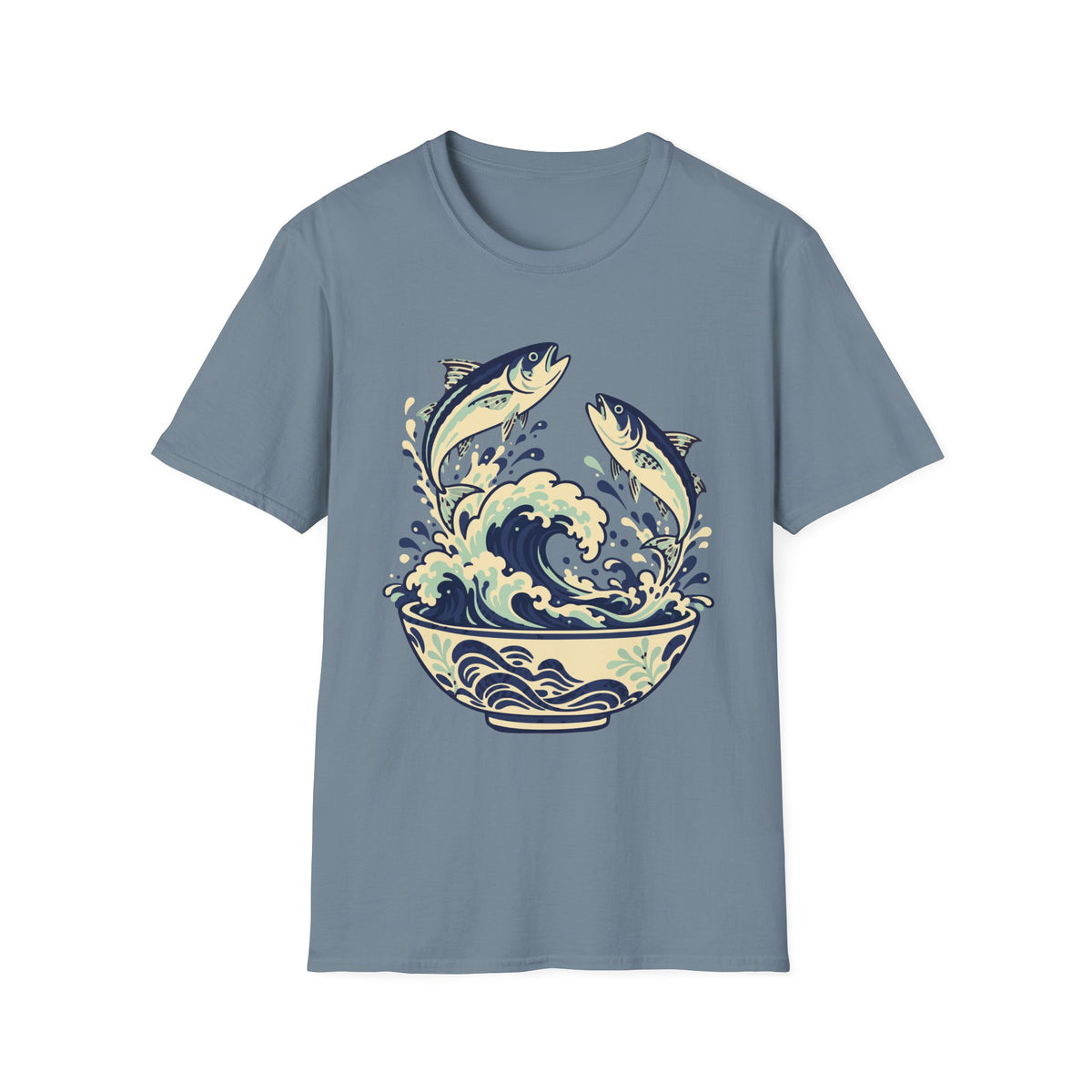 Leaping Fish Wave Bowl Tee – Everyday Softstyle